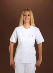 314-Gabardin Beşgen Yaka Tek Üst Doktor Hemşire Forması
