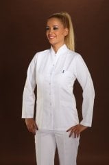 326-Gabardin Hakim Yaka Uzun Kol Tek Üst Doktor Hemşire Forması