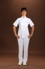 326-K Hakim Yaka Kısa Kol Tek Üst Doktor Hemşire Forması