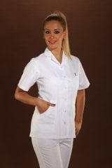 313-A-Gabardin Ceket Yaka Kot Cep Tek Üst Doktor Hemşire Forması