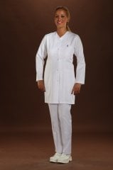 303-AV-Gabardin Dar Kesim V Yaka Doktor Önlükleri