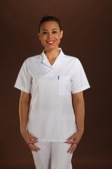 333-Gabardin Lakos Yaka Tek Üst Doktor Hemşire Forması
