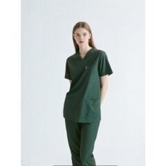 SCRUB LİKRA (ESNEK KUMAŞ) HAKİ YEŞİL ÜST