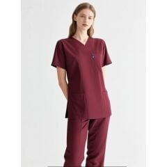 SCRUB LİKRA (ESNEK KUMAŞ) BORDO ÜST