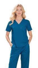 SCRUB LİKRA (ESNEK KUMAŞ) PETROL MAVİ ÜST