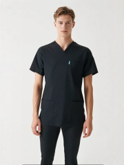 SCRUB LİKRA (ESNEK KUMAŞ) SİYAH ÜST