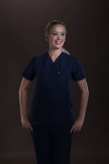 355-T.Cotton Lacivert Takım Doktor Hemşire Forması