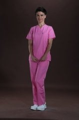 356-T.Cotton Pembe Takım Doktor Hemşire Forması