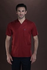 919 Gabardin Üst Bordo, Alt Lacivert Takım Doktor Hemşire Forması