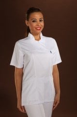 526 Gabardin Kumaş Hakim Yaka Fermuarlı Tek Üst Doktor Hemşire Forması