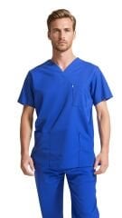 SCRUB LİKRA (ESNEK KUMAŞ) SAKS MAVİ ÜST