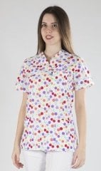 165-Kiraz Desenli Tek Üst Doktor Hemşire Forması