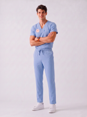 DOKTOR HEKİM FORMASI SCRUBS LİKRALI AÇIK MAVİ (ALASKAN BLUE)