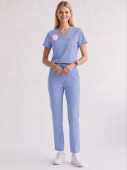 DOKTOR HEKİM FORMASI SCRUBS LİKRALI AÇIK MAVİ (ALASKAN BLUE)
