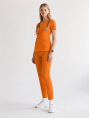 SUNSET ORANGE SCRUBS LUX LİKRA (ESNEK) TAKIM L-61