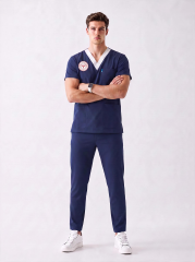 SORUMLU HEMŞİRE FORMASI SCRUBS LİKRALI LACİVERT (PATRIOT BLUE)