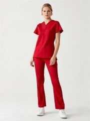 SCRUB LİKRA (ESNEK KUMAŞ) KIRMIZI TAKIM L-14