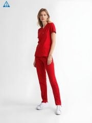 SCRUB LİKRA (ESNEK KUMAŞ) KIRMIZI TAKIM L-14