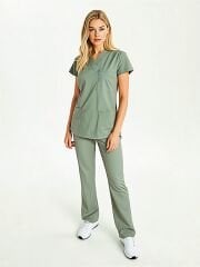 SCRUB LİKRA (ESNEK KUMAŞ) KÜF YEŞİL TAKIM L-28