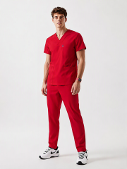 SCRUB LİKRA (ESNEK KUMAŞ) KIRMIZI TAKIM L-14