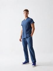 SCRUB LİKRA (ESNEK KUMAŞ) PETROL MAVİ TAKIM L-08