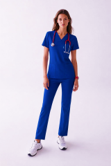 ROYAL BLUE SCRUBS LUX LİKRA (ESNEK) TAKIM L-11