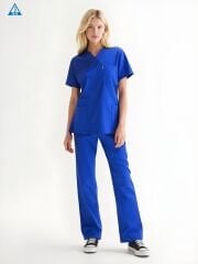 SCRUB LİKRA (ESNEK KUMAŞ) SAKS MAVİ TAKIM L-11