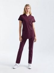 SCRUB LİKRA (ESNEK KUMAŞ) MÜRDÜM TAKIM L-09