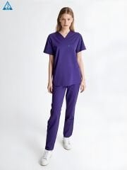 SCRUB LİKRA (ESNEK KUMAŞ) MOR TAKIM L-05