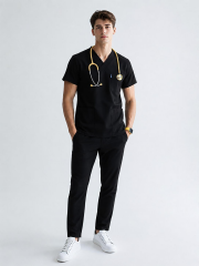 BLACK SCRUBS LUX LİKRA (ESNEK) TAKIM L-03