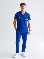 ROYAL BLUE SCRUBS LUX LİKRA (ESNEK) TAKIM L-11