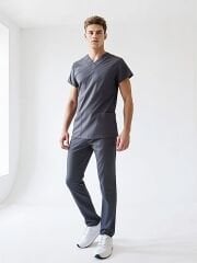 SCRUB LİKRA (ESNEK KUMAŞ) ANTRASIT GRİ TAKIM L-17