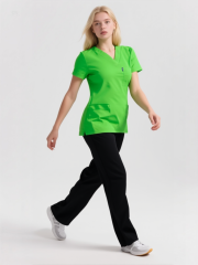 SCRUB LİKRA (ESNEK KUMAŞ) FISTIK YEŞİL ÜST SİYAH PANTOLON