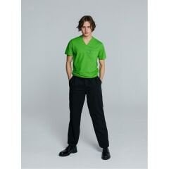 SCRUB LİKRA (ESNEK KUMAŞ) FISTIK YEŞİL ÜST SİYAH PANTOLON