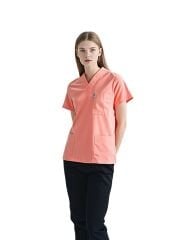 SCRUB LİKRA (ESNEK KUMAŞ) SOMON ÜST