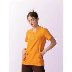 SCRUB LİKRA (ESNEK KUMAŞ) SARI ÜST