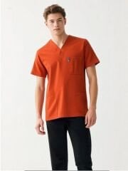 SCRUB LİKRA (ESNEK KUMAŞ) KİREMİT ÜST