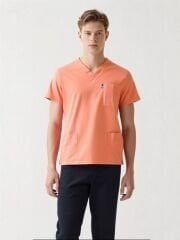 SCRUB LİKRA (ESNEK KUMAŞ) SOMON ÜST